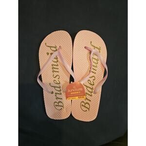 Bridesmaid Gold Glitter Flip Flops Size 5/6 New
